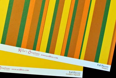 Fall Flavors Stripes/Golden Squash 12x12 Double-sided Cardstock Paper / Keller Creations image 0