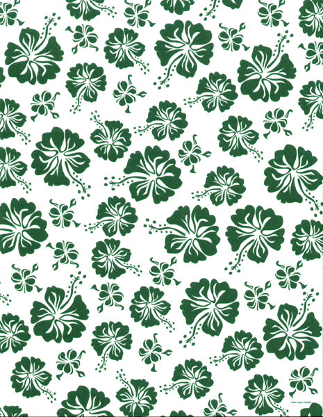 Large Dark Green Aloha Flowers 8 1/2 x 11 Paper image 0