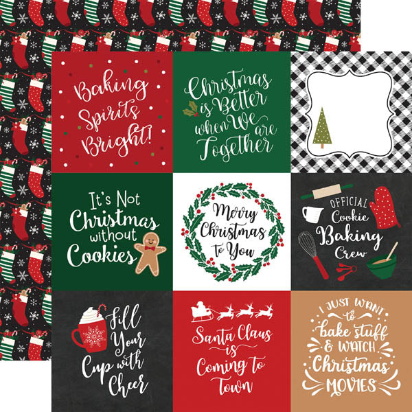 4x4 Gingerbread Christmas Journaling Cards Paper- Echo Park image 0