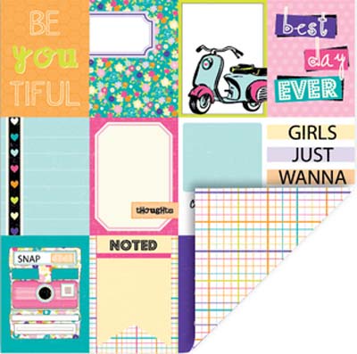 Girl Journal Cards/Grid Double-Sided Cardstock Paper - Queen & Company image 0