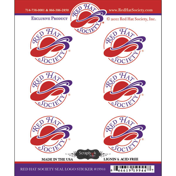 Red Hat Seal Logo Sticker  - Scrapbook Customs image 0
