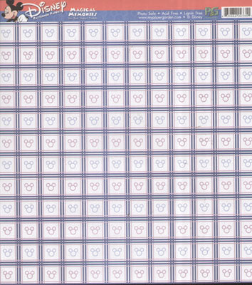 Blue & Pink Blocked Mickey Heads Paper - Paper Garden image 0